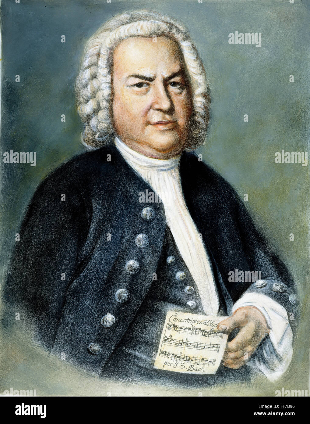 JOHANN Sebastian BACH /n(1685-1750). Organista y compositor alemán.  Litografía después de la pintura por Elias Gottlob Haussmann Fotografía de  stock - Alamy
