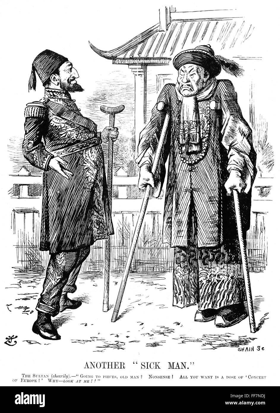 Turquía otro hombre enfermo. /NAn 1898 cartoon por Sir John Tenniel en el 'sick hombre de