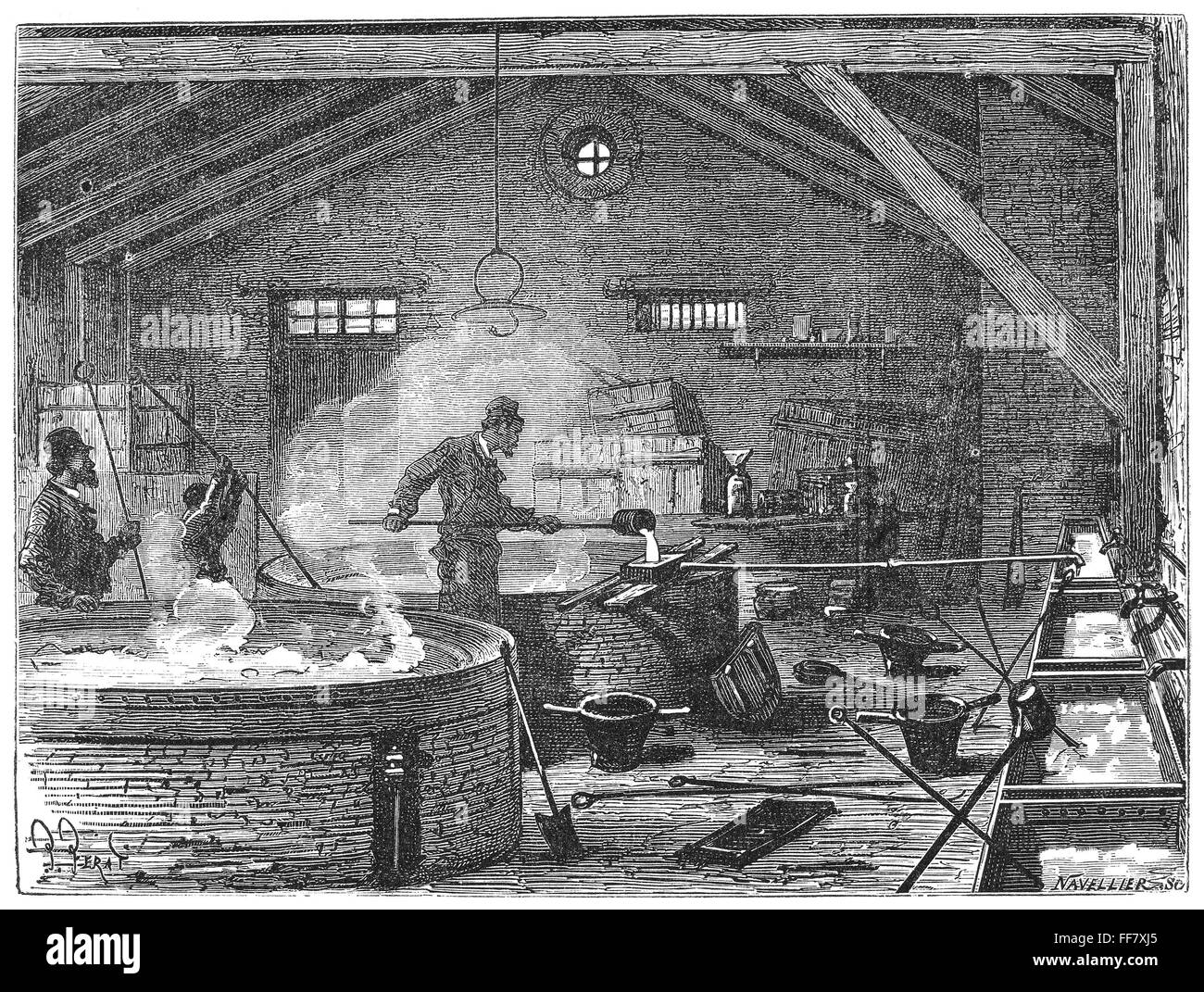 Fabricación de jabón, c1870. /Nel hirviendo jabón francés habitación de