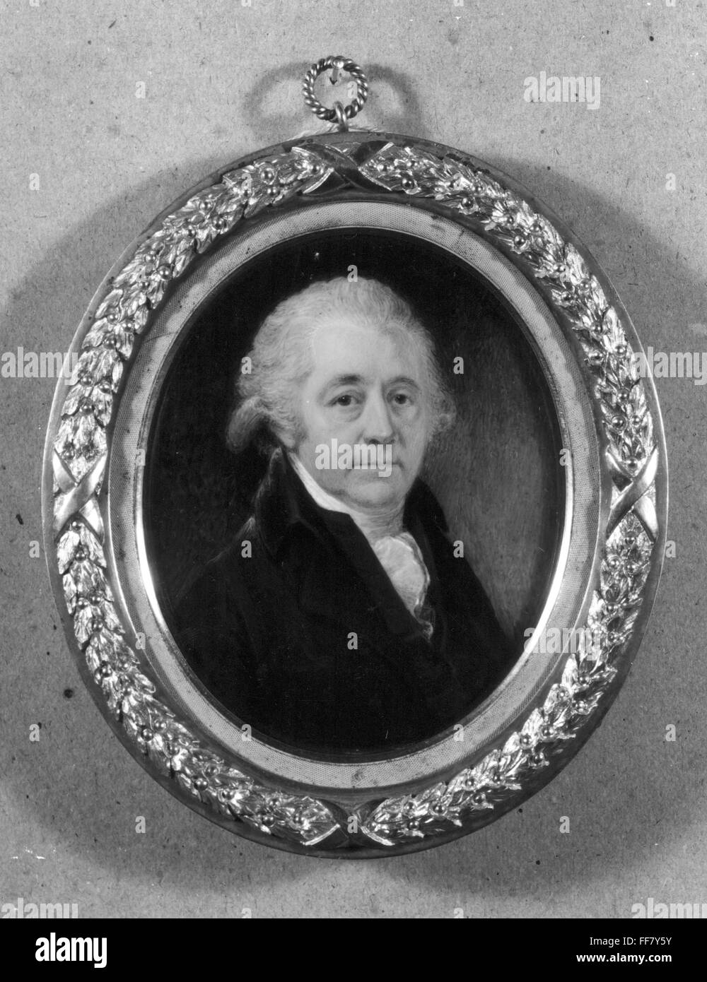 MATTHEW BOULTON /n(1728-1809). Fabricante inglés e ingeniero. Miniatura sobre marfil después de Sir William Beechey, 1799. Foto de stock