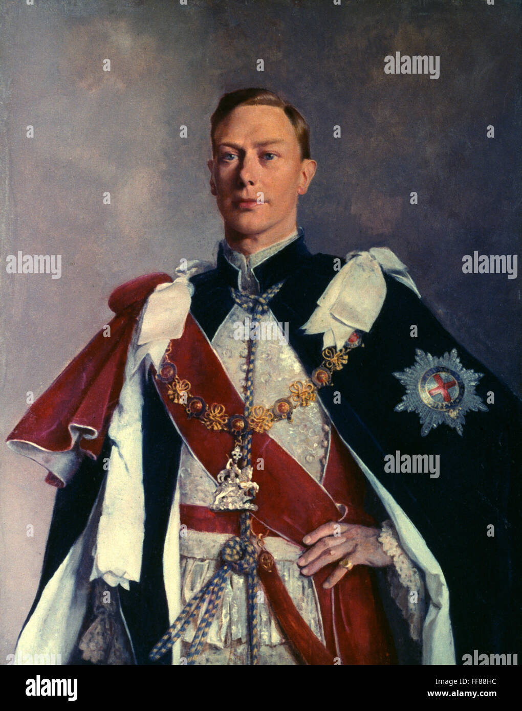 El Rey George VI DE INGLATERRA /n(1895-1952). El rey de Inglaterra, 1936-1952. Óleo sobre lienzo, c1941, por Sir Gerald Kelly. Foto de stock