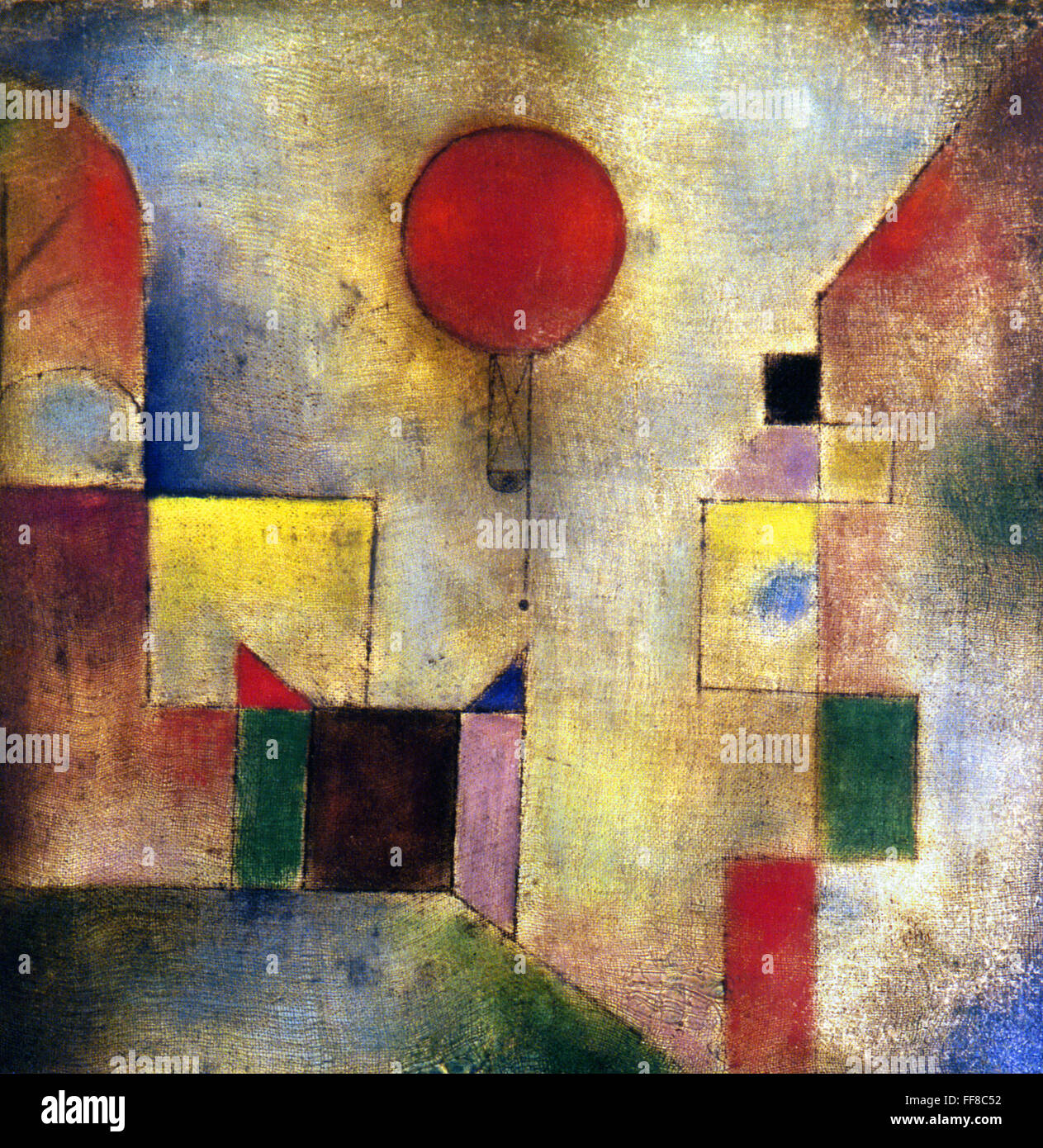 KLEE: globo rojo, 1922. /Borrilla en gasa y junta de Paul Klee. Sólo para uso editorial. Foto de stock