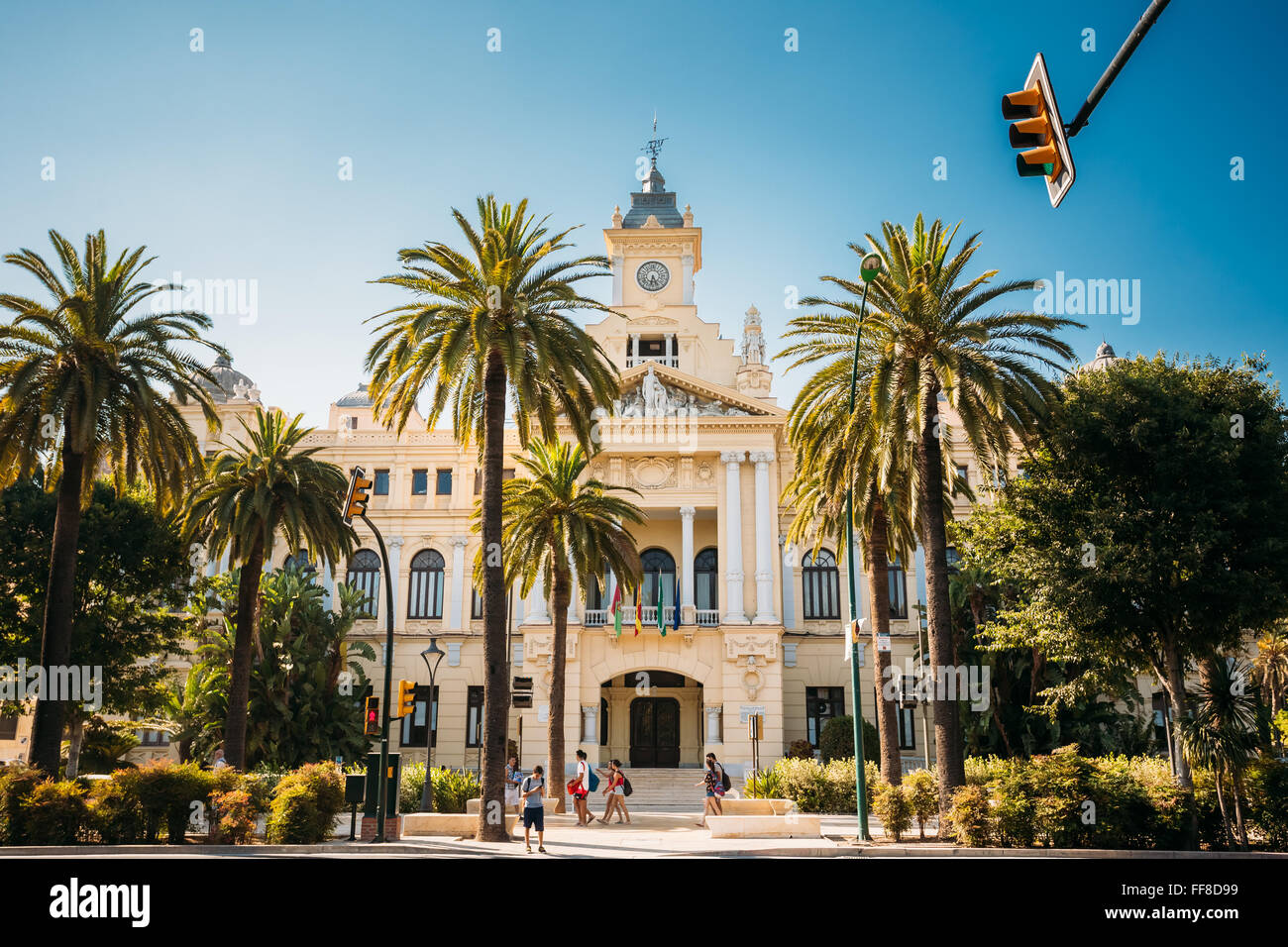 Málaga, España - Junio 23, 2015: Ayuntamiento, Ayuntamiento de Málaga, España Foto de stock