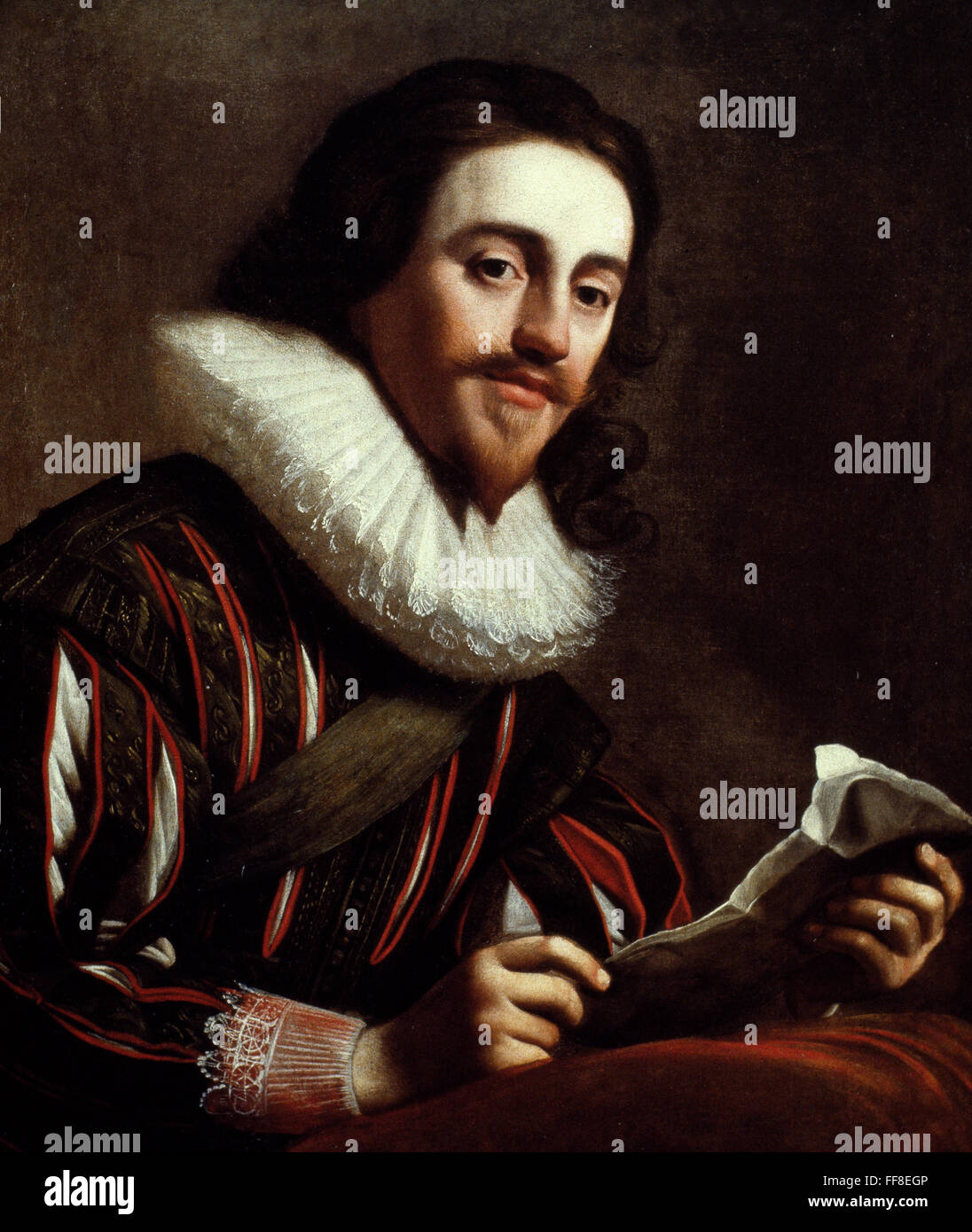El rey Carlos I de Inglaterra /n(1600-1649). El rey de Inglaterra, Escocia e Irlanda, 1625-1649. Óleo sobre lienzo, 1628, por Gerrit van Honthorst. Foto de stock