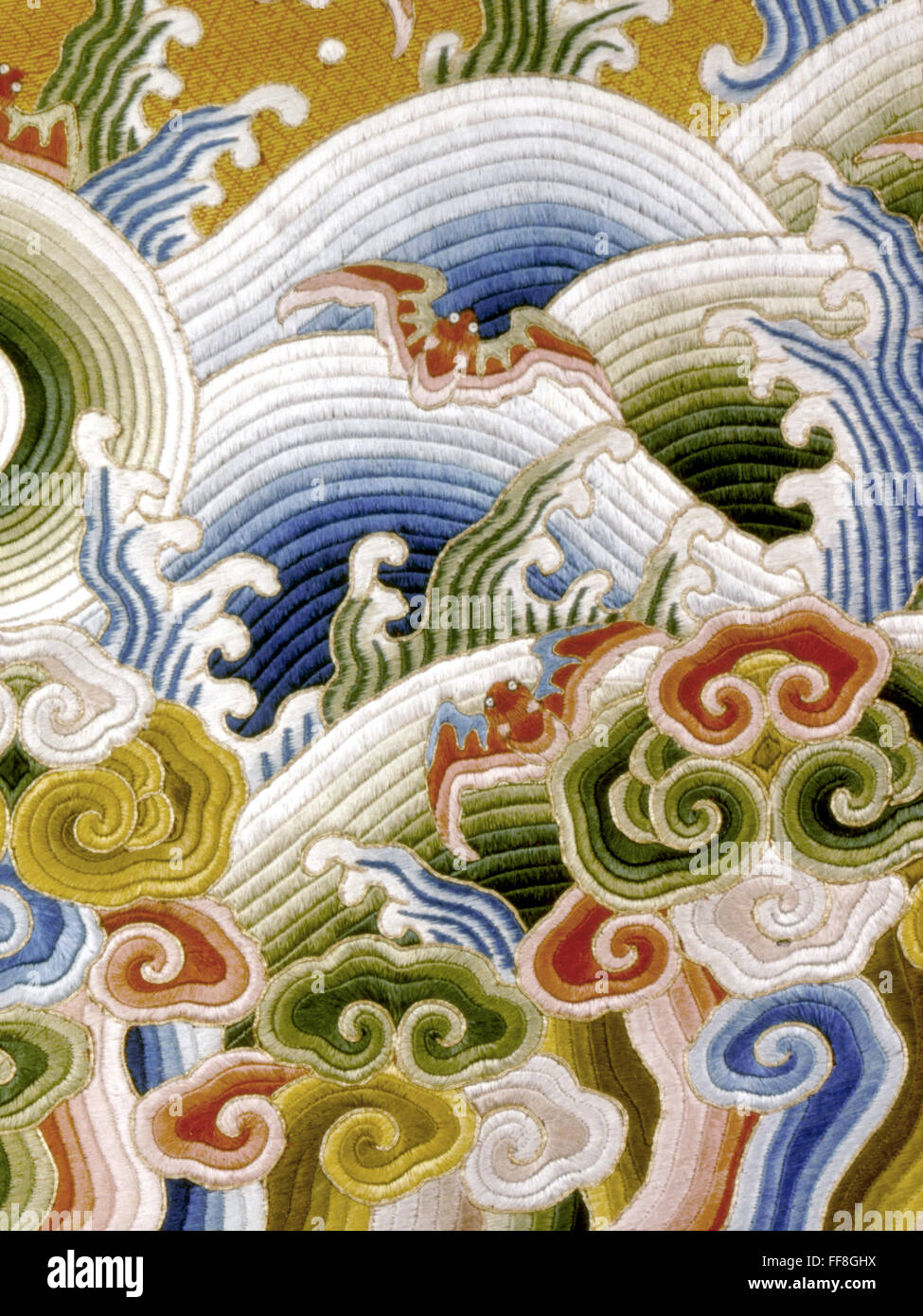 CHINA: túnica imperial del dragón, /ndetalles, siglo XVIII. Foto de stock