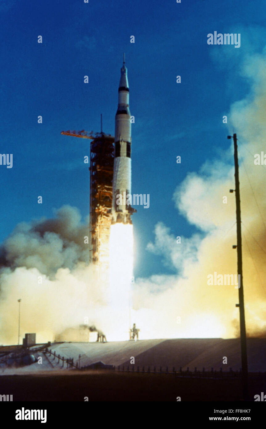 Apolo 11: el lanzamiento, 1969. /Nabra desde Cabo Kennedy, el 16 de julio de 1969. Foto de stock