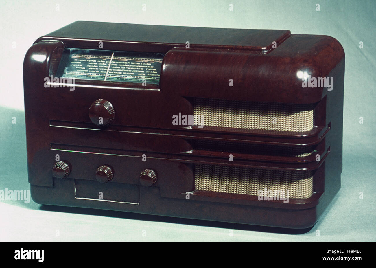 El receptor de radio, 1939. Foto de stock