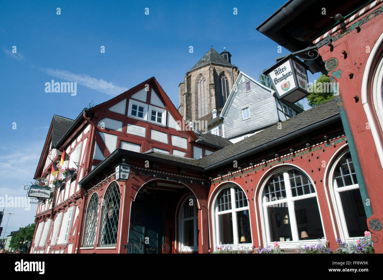 Alte Universität, alterar Brauhaus, Altstadt, Marburgo, Hessen, Deutschland | Universidad Vieja, old Brew House, Old Town, Marburgo, él Foto de stock