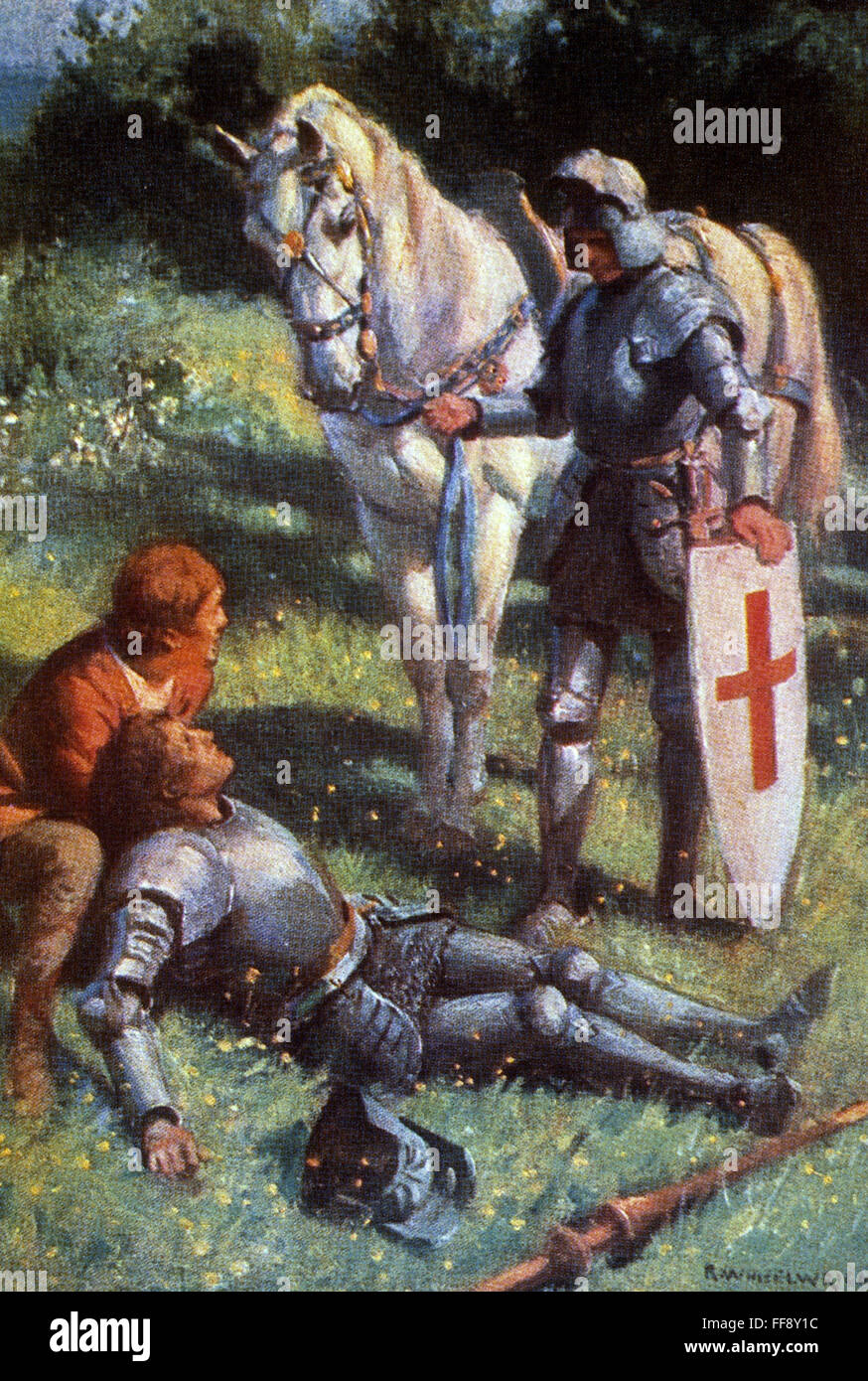 KING ARTHUR White Knight. /NSir Galahad, el Rey y el Caballero Blanco
