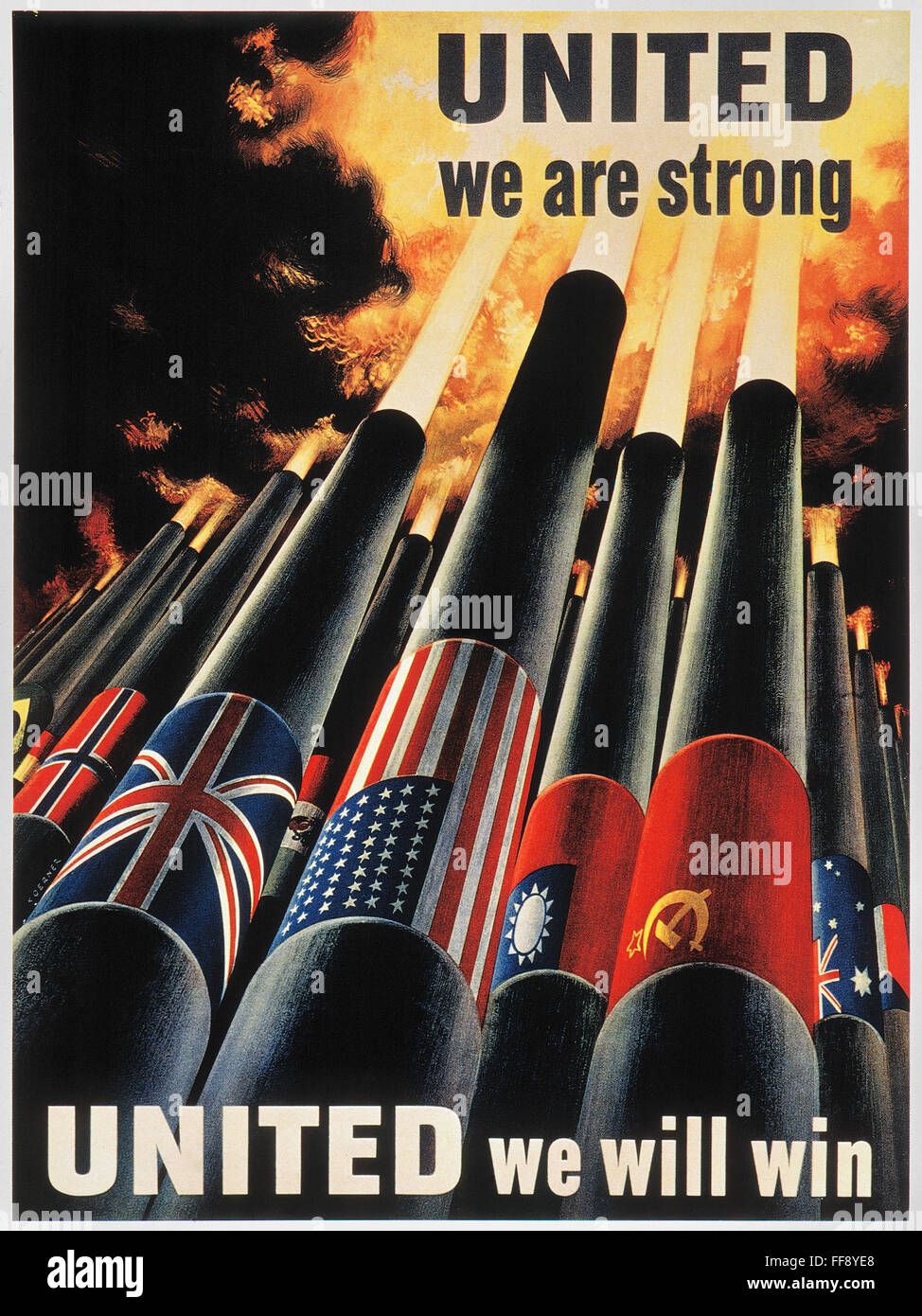 Segunda Guerra Mundial: la victoria aliada. /N'unidos somos  fuertes/Naciones Ganaremos.