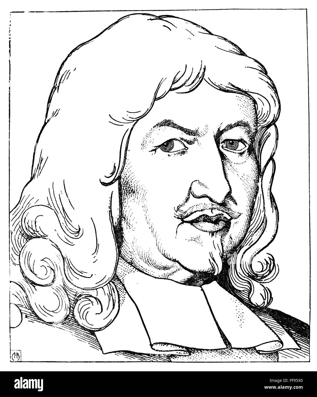 JOHN BUNYAN (1628-1688). /NEnglish predicador y escritor. Dibujo del siglo XIX. Foto de stock