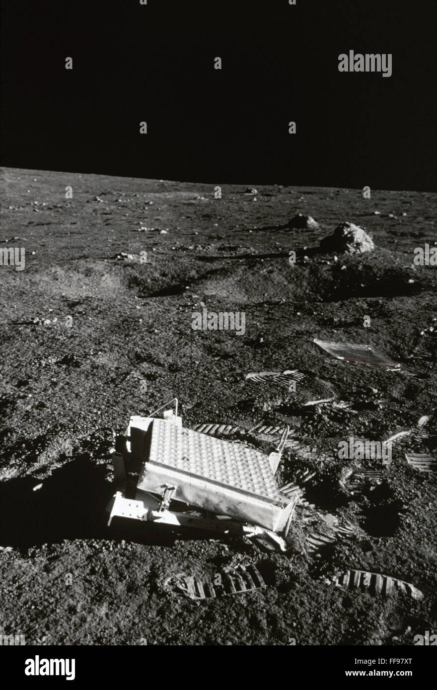 Espacio: El Apolo 14. /NApollo 14. Vista con Láser catadióptrico. Foto de stock