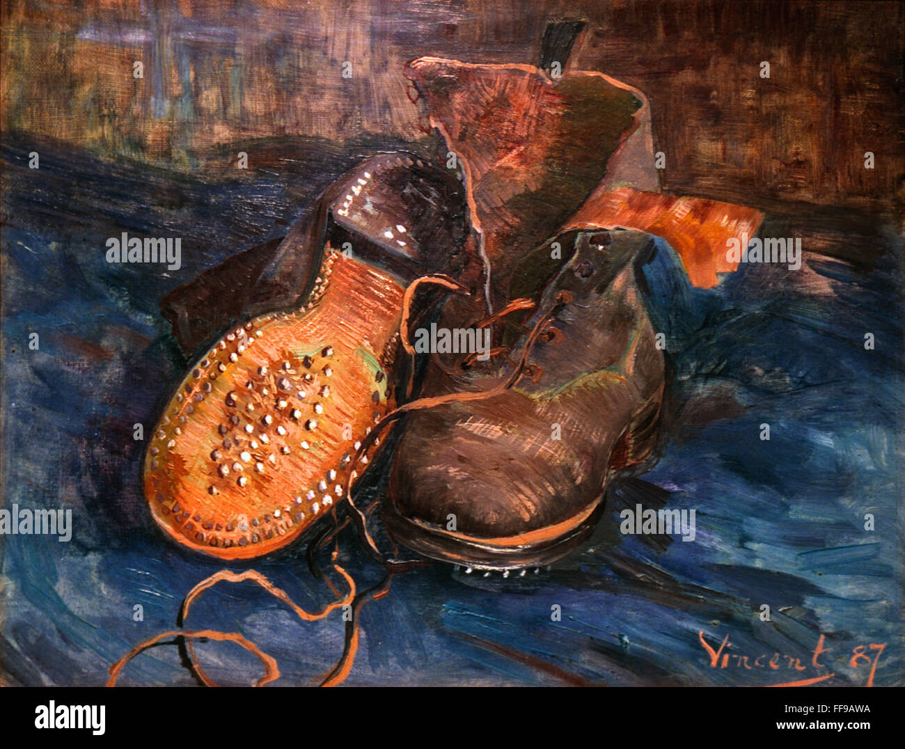 VAN GOGH: los zapatos, 1887. /NVincent Van Gogh: Los zapatos. Óleo sobre  lienzo, 1887 Fotografía de stock - Alamy