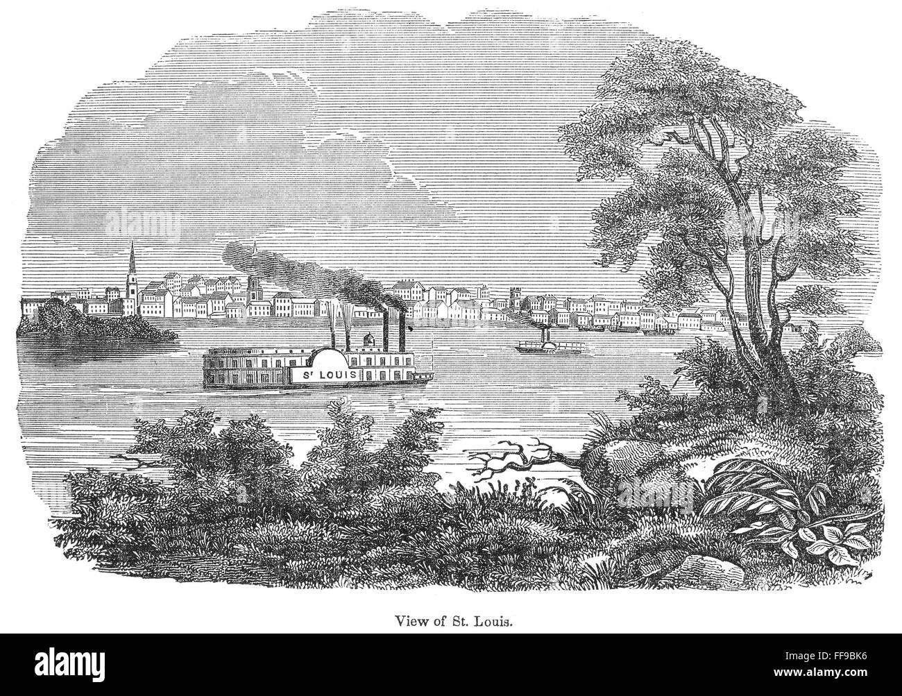 ST. LOUIS, MISSOURI, 1847. /NView de Saint Louis, Missouri. Grabado de