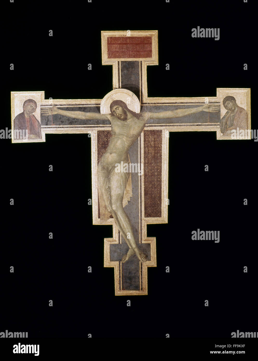 Cristo en la cruz. /NCimabue. Panel de madera, c1288. Foto de stock