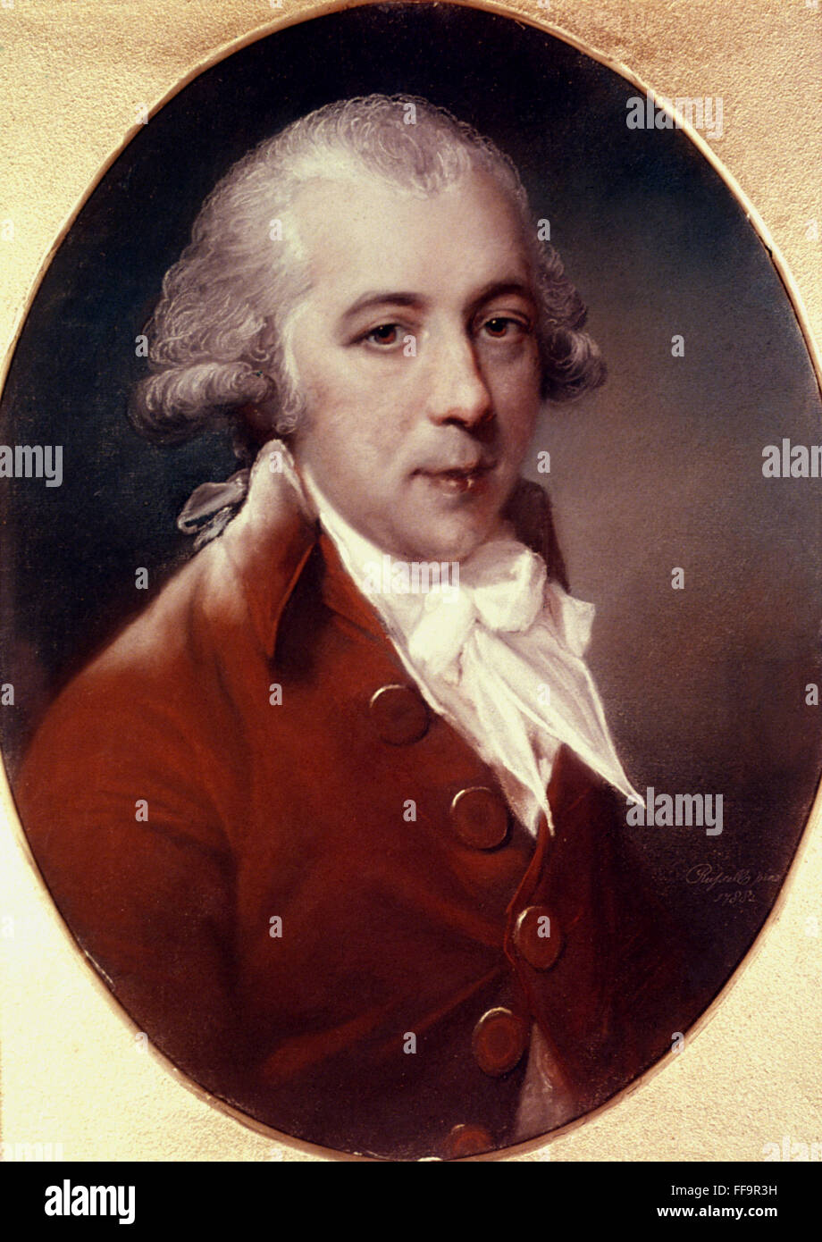 RICHARD Brinsley Sheridan /n(1751-1816). El dramaturgo irlandés y político. Pastel, de 1788, por John Russell. Foto de stock