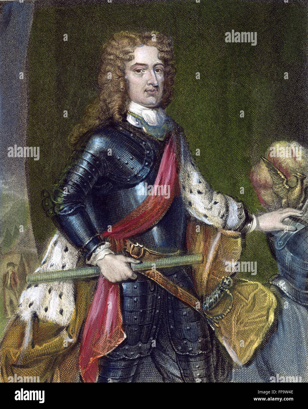 JOHN CHURCHILL (1650-1722). /N1er duque de Marlborough, comandante militar Inglés. Acero grabado, inglés de 1836, después de que Sir Godfrey Kneller. Foto de stock