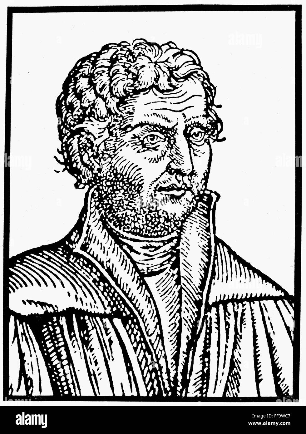 JOHANN REUCHLIN /n(1455-1522). Humanista alemán. Xilografía presunto retrato de Reuchlin, siglo XVI. Foto de stock