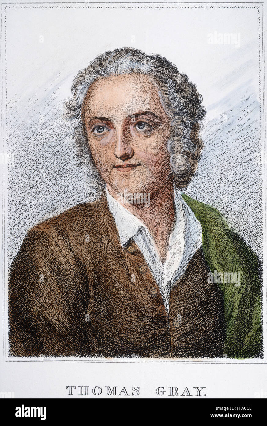 THOMAS GRAY (1716-1771). /NEnglish poeta. Stipple grabado después de una pintura de John Giles Eccardt. Foto de stock