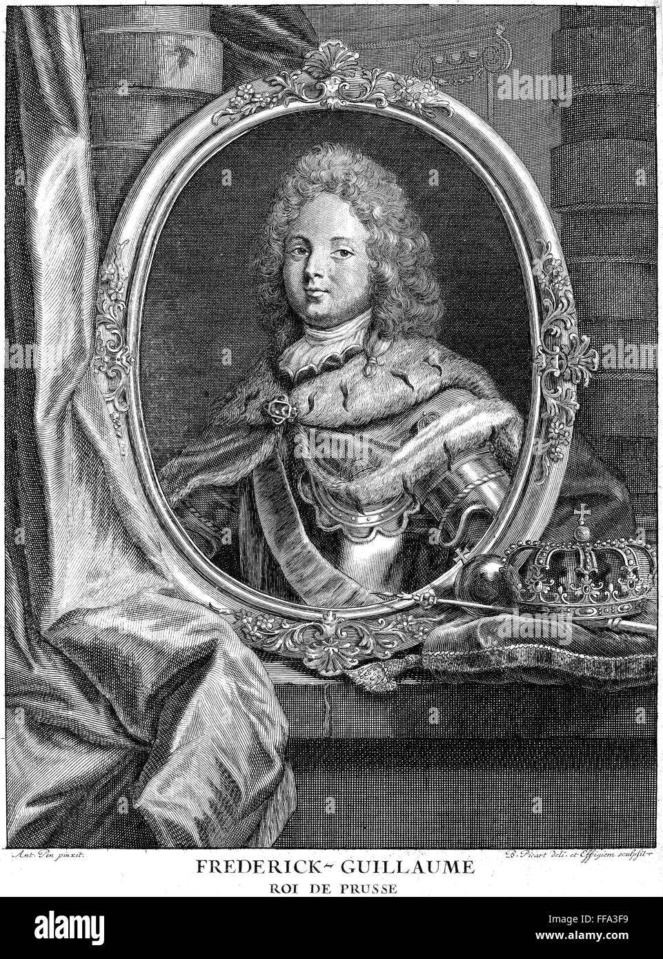 Federico Guillermo I (1688-1740). /NKing de Prusia, 1713-1740. Francés contemporáneo grabado en cobre. Foto de stock