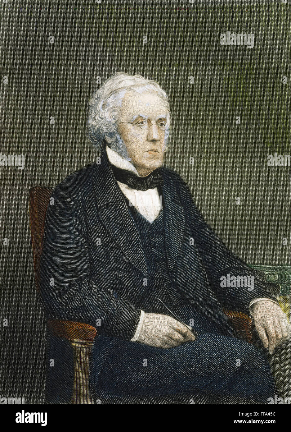 WILLIAM M. THACKERAY /n(1811-1863). Novelista y periodista inglés. Acero grabado, Americana, 1872. Foto de stock