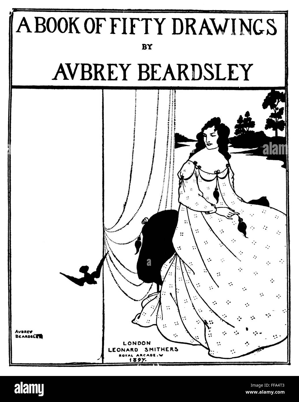 BEARDSLEY: Cincuenta Dibujos. /NCover diseño. Dibujo de Aubrey Vincent Beardsley para "un libro de Cincuenta Dibujos", 1897. Foto de stock