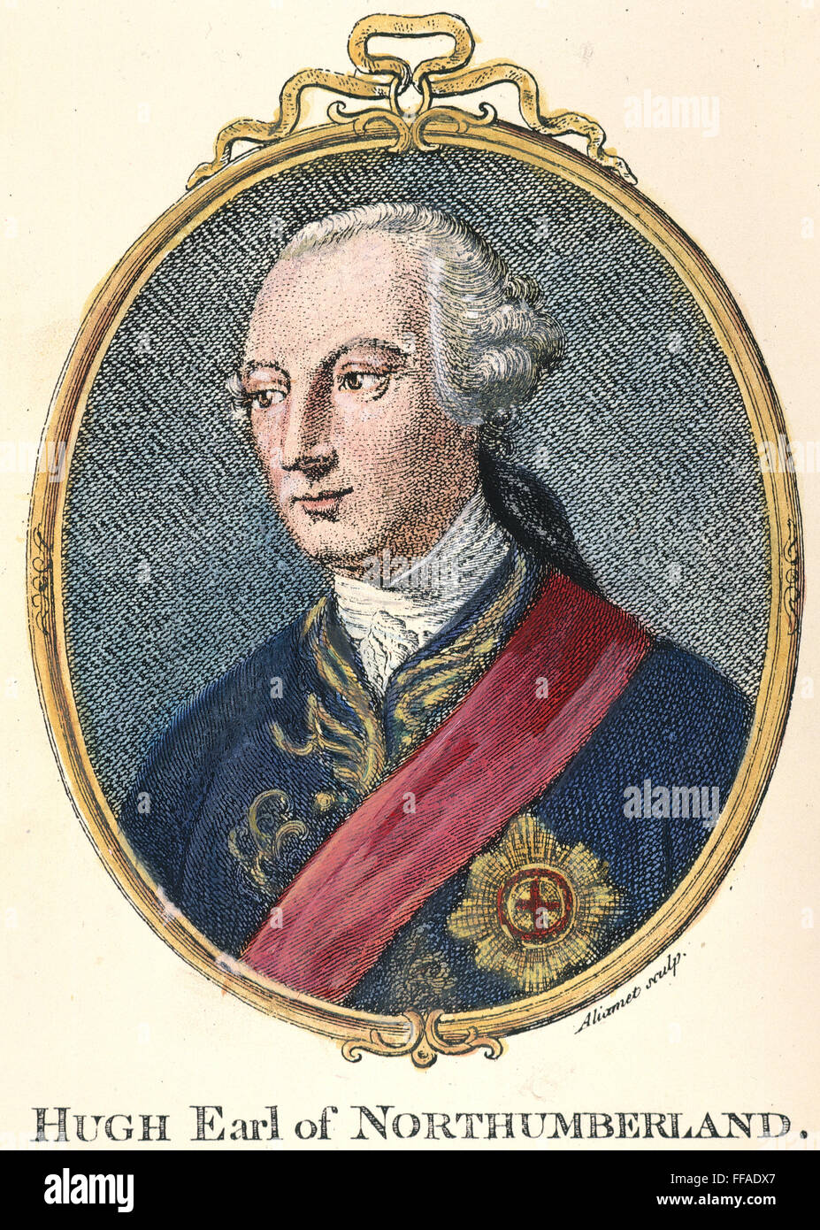 HUGH PERCY (1742-1817). /Nsegunda Duque de Northumberland. Grabado en cobre, en inglés, del siglo XVIII. Foto de stock