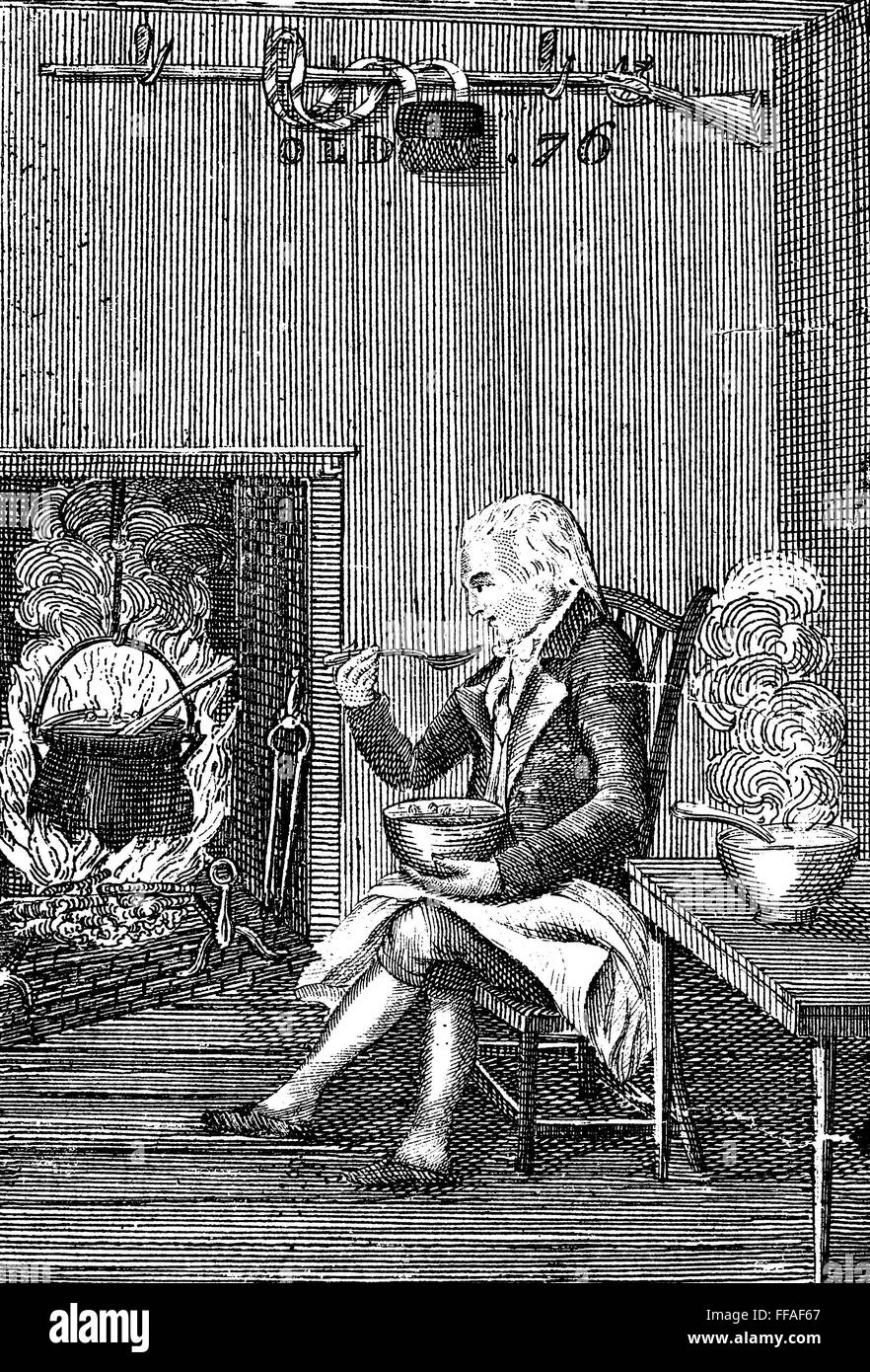 JOEL BARLOW frontispicio. /NFrontispiece a Joel Barlow es 'la Hasty Pudding", 1796. Foto de stock