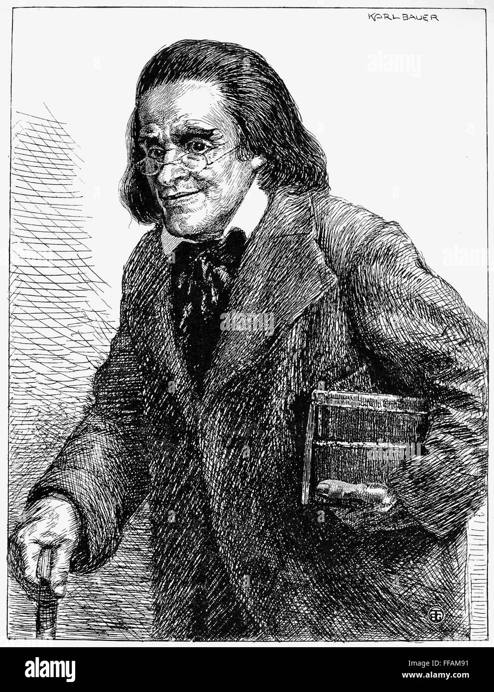 JOHANN PESTALOZZI /n(1746-1827). Reformador educativo suizo. Ilustración por Karl Bauer. Foto de stock
