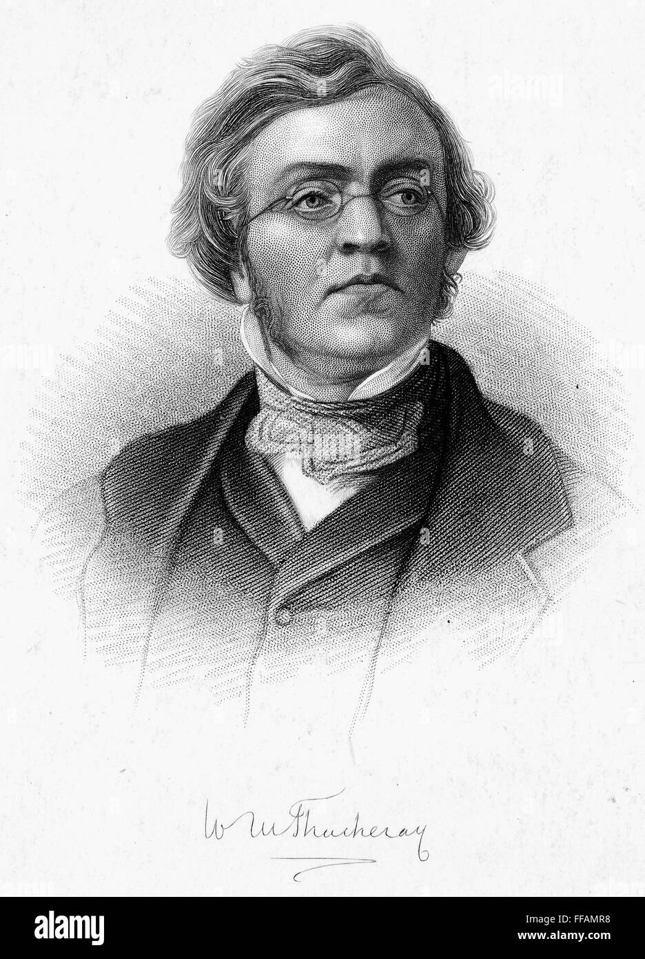 WILLIAM M. THACKERAY /n(1811-1863). Novelista y periodista inglés. Acero grabado, del siglo XIX. Foto de stock