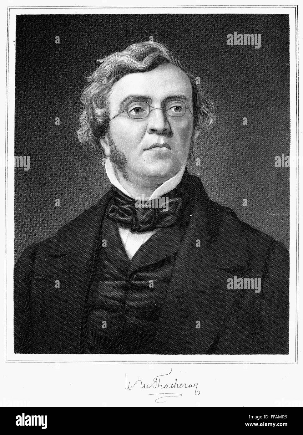WILLIAM M. THACKERAY /n(1811-1863). Novelista y periodista inglés. Mezzotint, Americana, 1853. Foto de stock