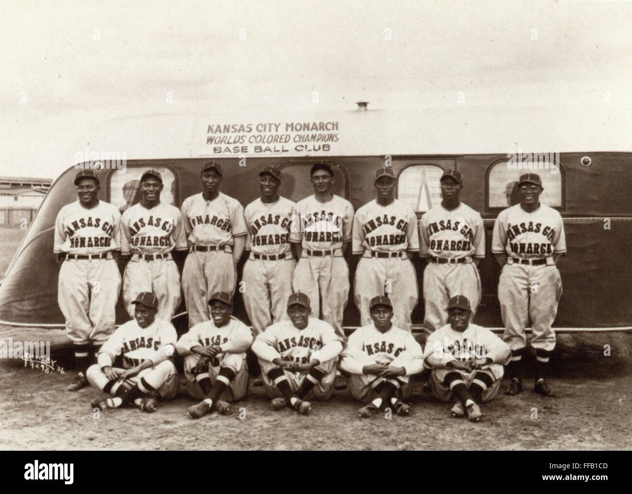 Béisbol: Ligas Negras. /Nel Kansas City monarcas, fotografiado en 1936. Foto de stock
