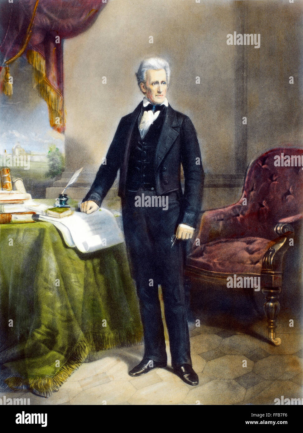 ANDREW JACKSON (1767-1845). /N7TH Presidente de los Estados Unidos. Mezzotint, siglo XIX. Foto de stock