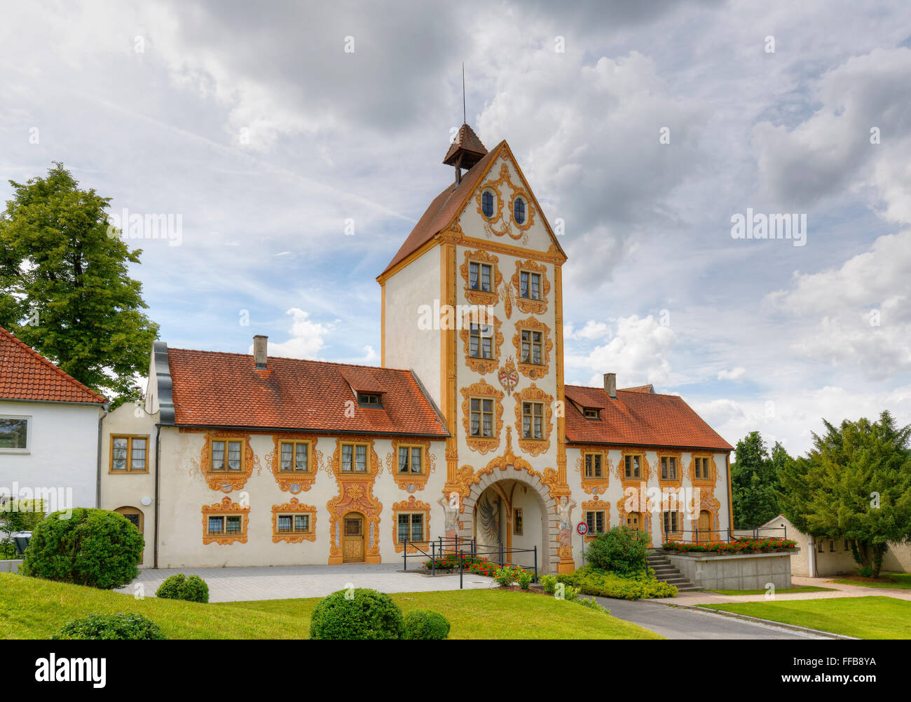 West Gate, city gate en Rot an der Rot, Suabia superior, suabia, Baden-Württemberg, Alemania Foto de stock