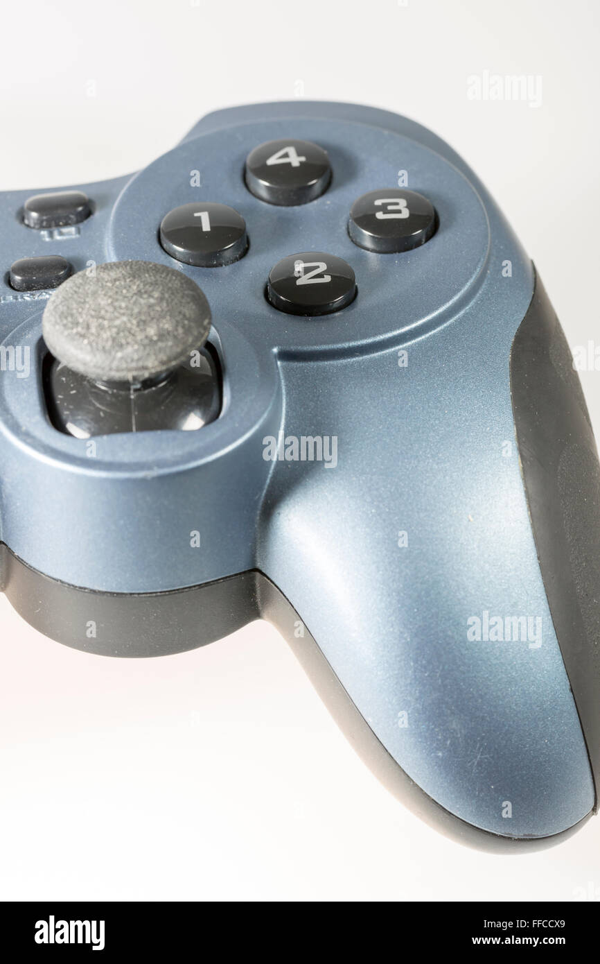 Los botones del controlador de video juegos cerrar Foto de stock