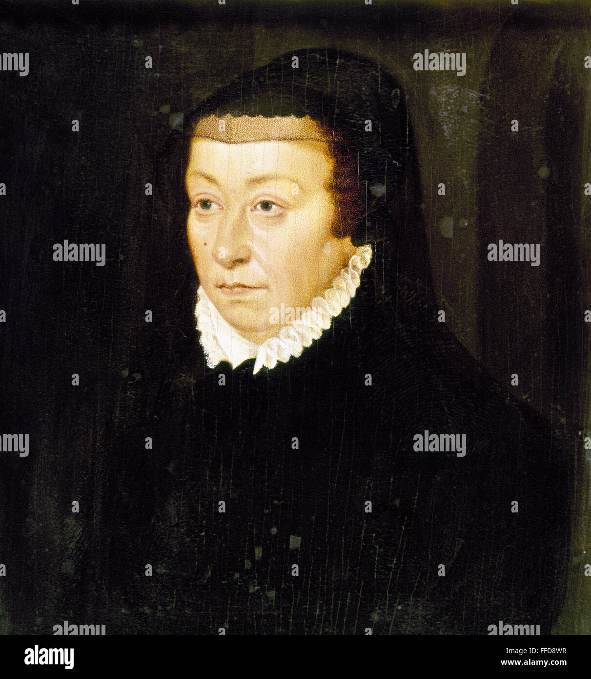 CATHERINE de medici /n(1519-1589). Reina de Francia, 1547-1559. Oleo sobre madera, del siglo XVI. Foto de stock