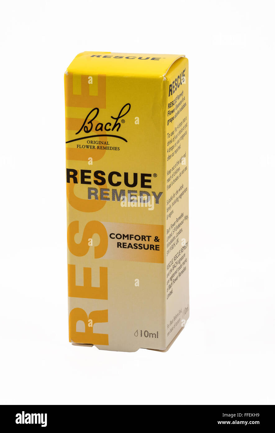 Bach Rescue Remedy, utilizado como tratamiento para el estrés, la tensión, etc. Foto de stock