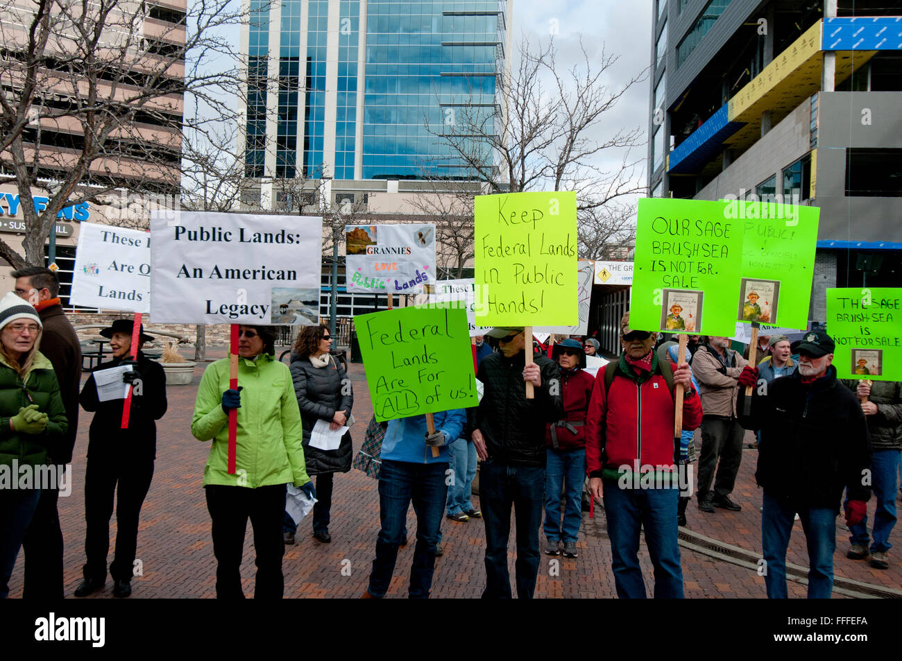 Pro-tierras públicas rally en Boise ID, enero de 2016 Foto de stock
