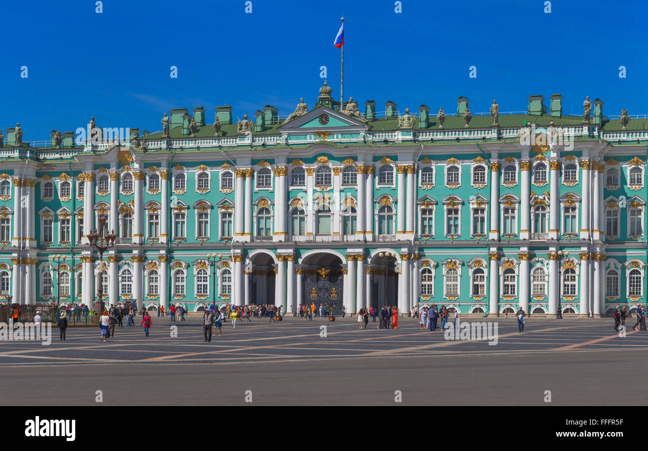 Palacio de Invierno, el Museo Estatal del Hermitage, San Petersburgo, Rusia Foto de stock