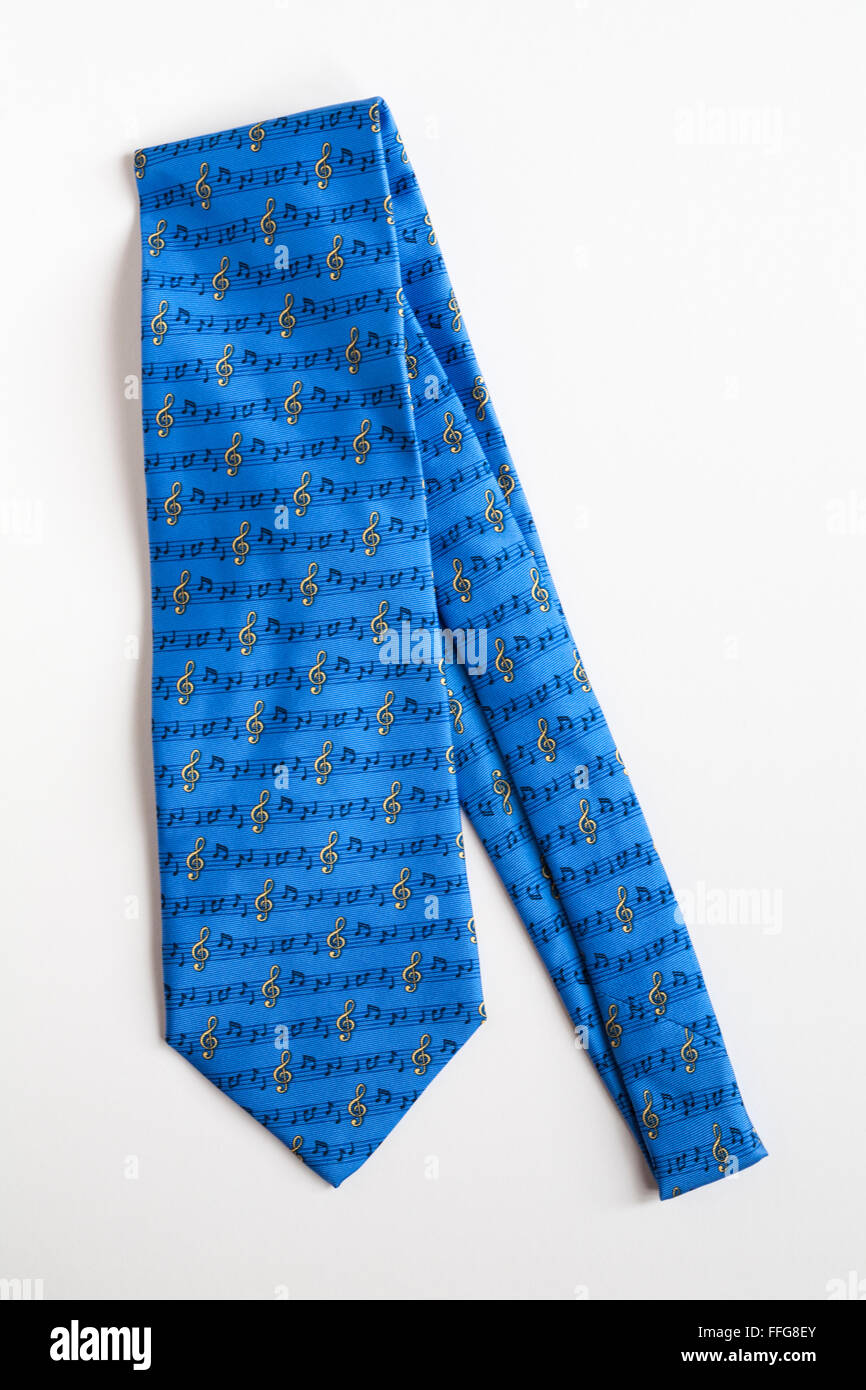 Dislocación doble mitología Beaufort Tie Rack novedad de seda azul Corbata musical aislado sobre fondo  blanco Fotografía de stock - Alamy