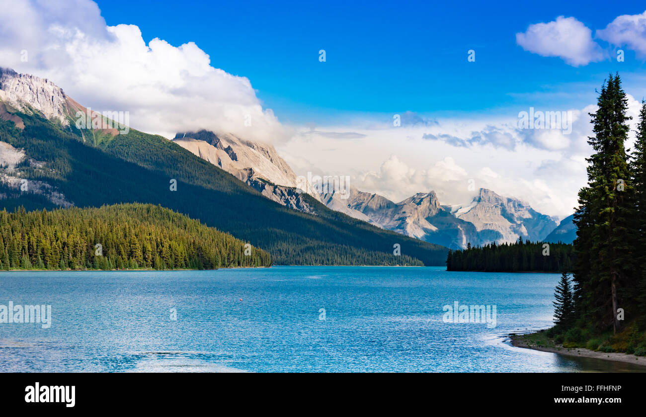 El lago Maligne, Jasper Foto de stock