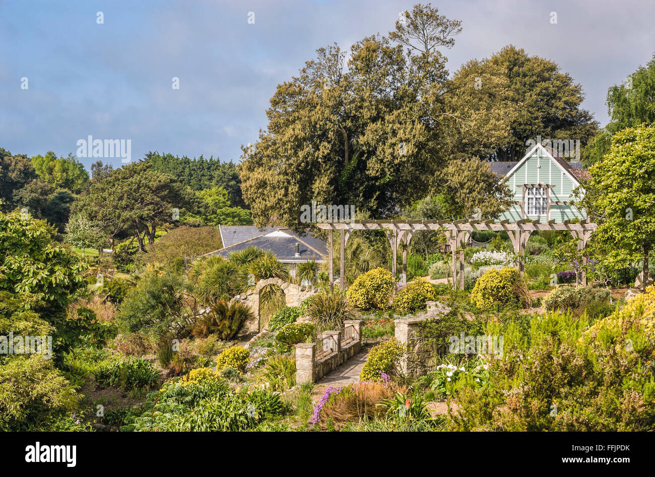 Jardines Botánicos de Ventnor en la Isla de Wight, Inglaterra del Sur Foto de stock