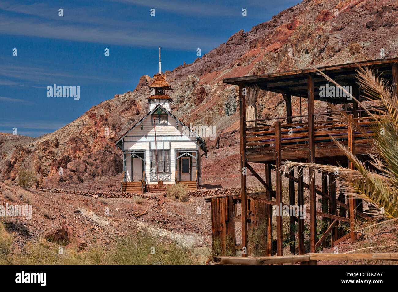 Pueblo Fantasma de Calico aldea cerca de Las Vegas, en Nevada, EE.UU.;  América con la historia de la minería de oro del siglo 19tth días  Fotografía de stock - Alamy