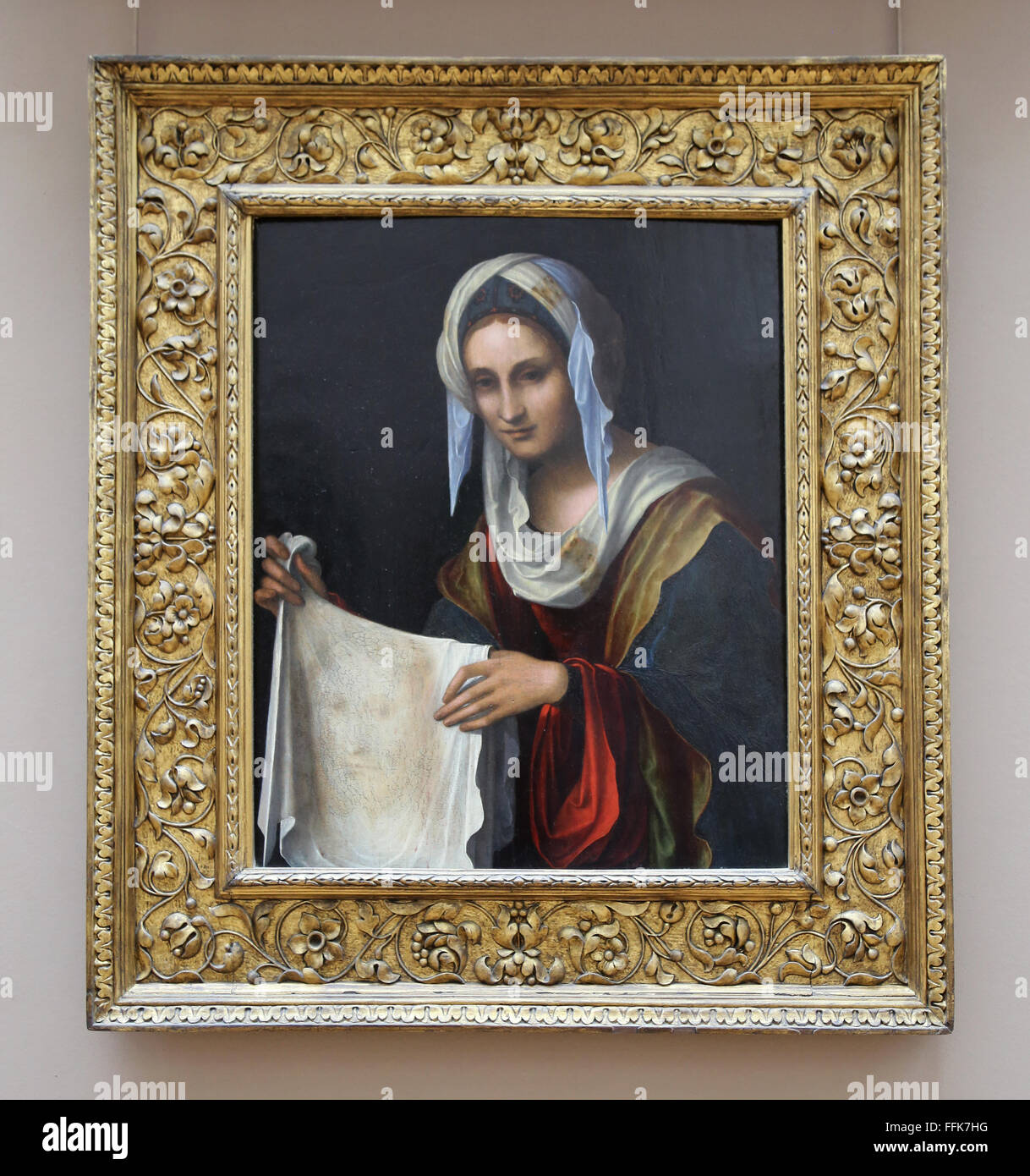 Santa Verónica, 1508 por el pintor italiano Lorenzo Costa (1460-1535). Renacimiento. El Museo del Louvre. París. Francia. Foto de stock