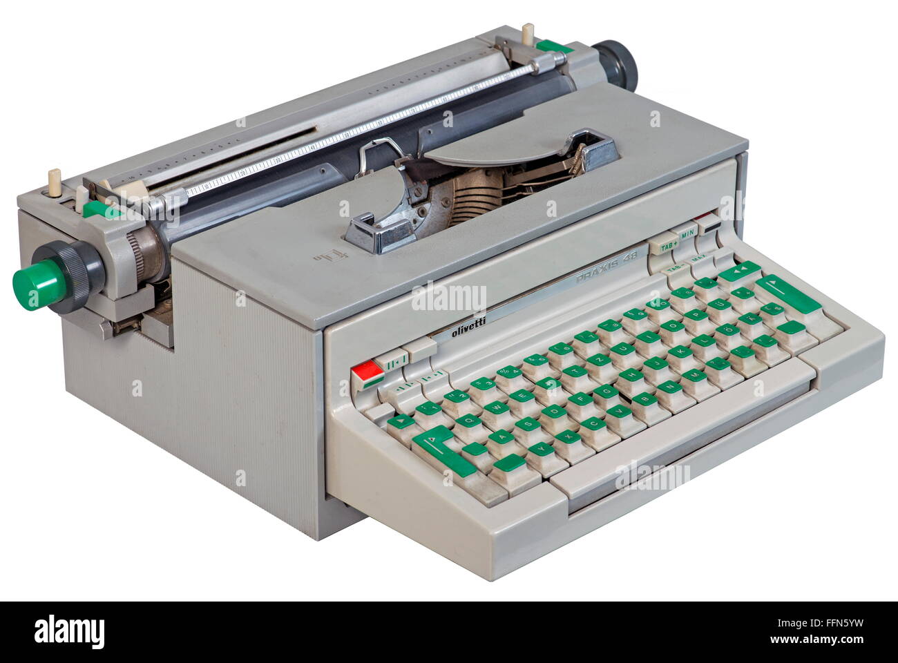 Ordenador / electrónica,ordenador,máquina de escribir eléctrica Olivetti  Praxis 48,diseño de Ettore Sottsass y Hans von Klier,Italia,1964,material  sintético,materiales  sintéticos,sintéticos,sintéticos,sintéticos,sintéticos,gris,gris,escritura