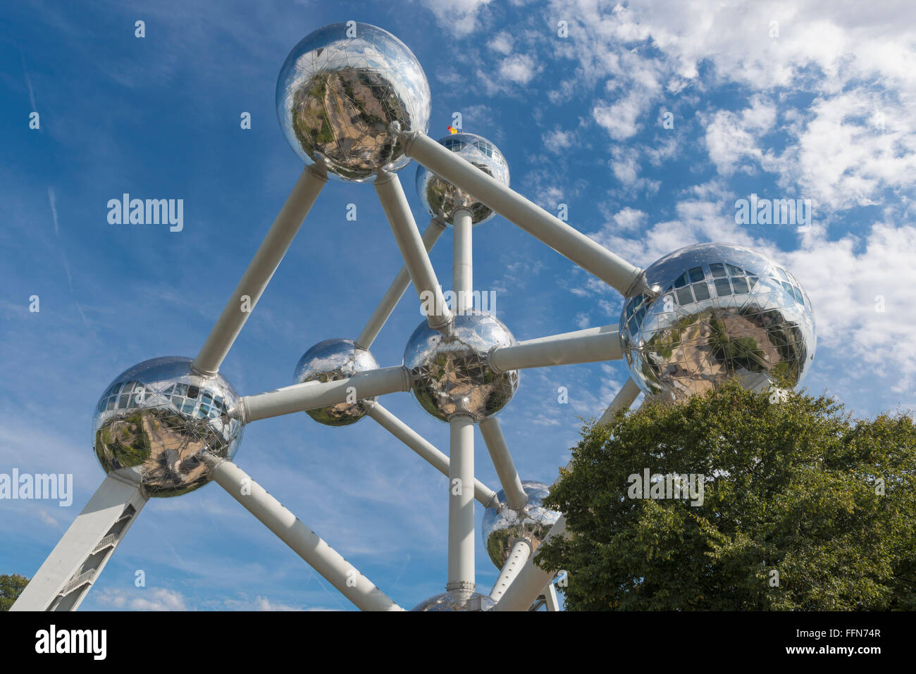 El Atomium de Bruselas, Bélgica, Europa Foto de stock