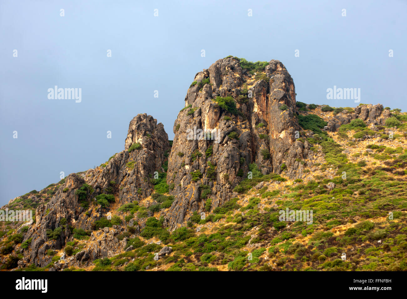 Griechenland, Kreta, Agios Nikolaos, Felsformation nördlich der Strasse von llamada Neapoli nach Agios Nikolaos. Foto de stock