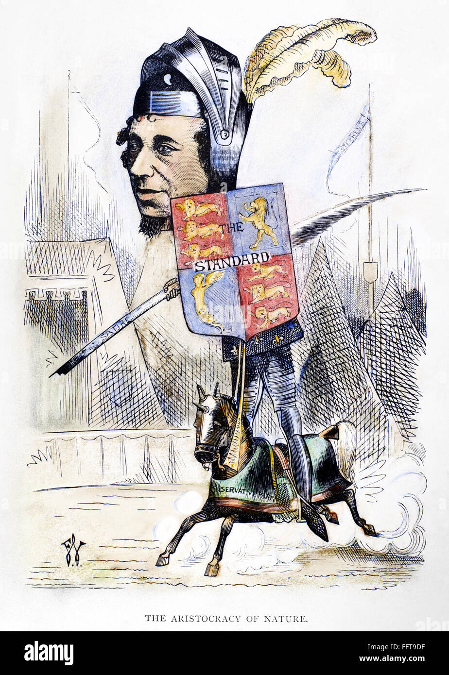 Benjamín Disraeli /n(1804-1881). 1º conde de Beaconsfield. "La aristocracia de la naturaleza.' English estadista y escritor. La caricatura, 1872, por Frederick Waddy. Foto de stock