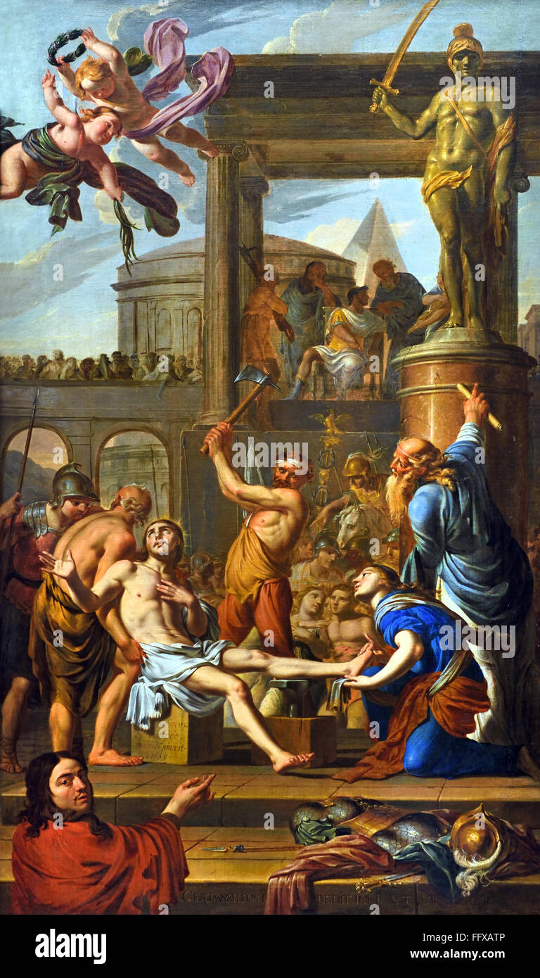 Le Martire de saint Adrien - El Martirio de San Adrián Adrien Sacquespée Francia 1629-1688 Foto de stock