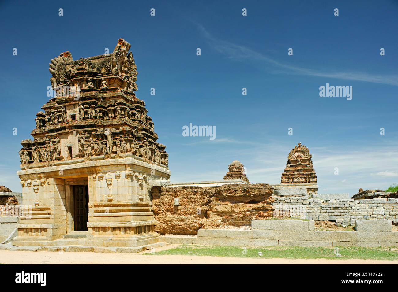 Gopuram , Hampi , Vijayanagar , Dist Bellary , Karnataka (India), Patrimonio Mundial de la UNESCO Foto de stock